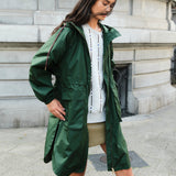 Long Coat | Forest Green | Raincoat for women