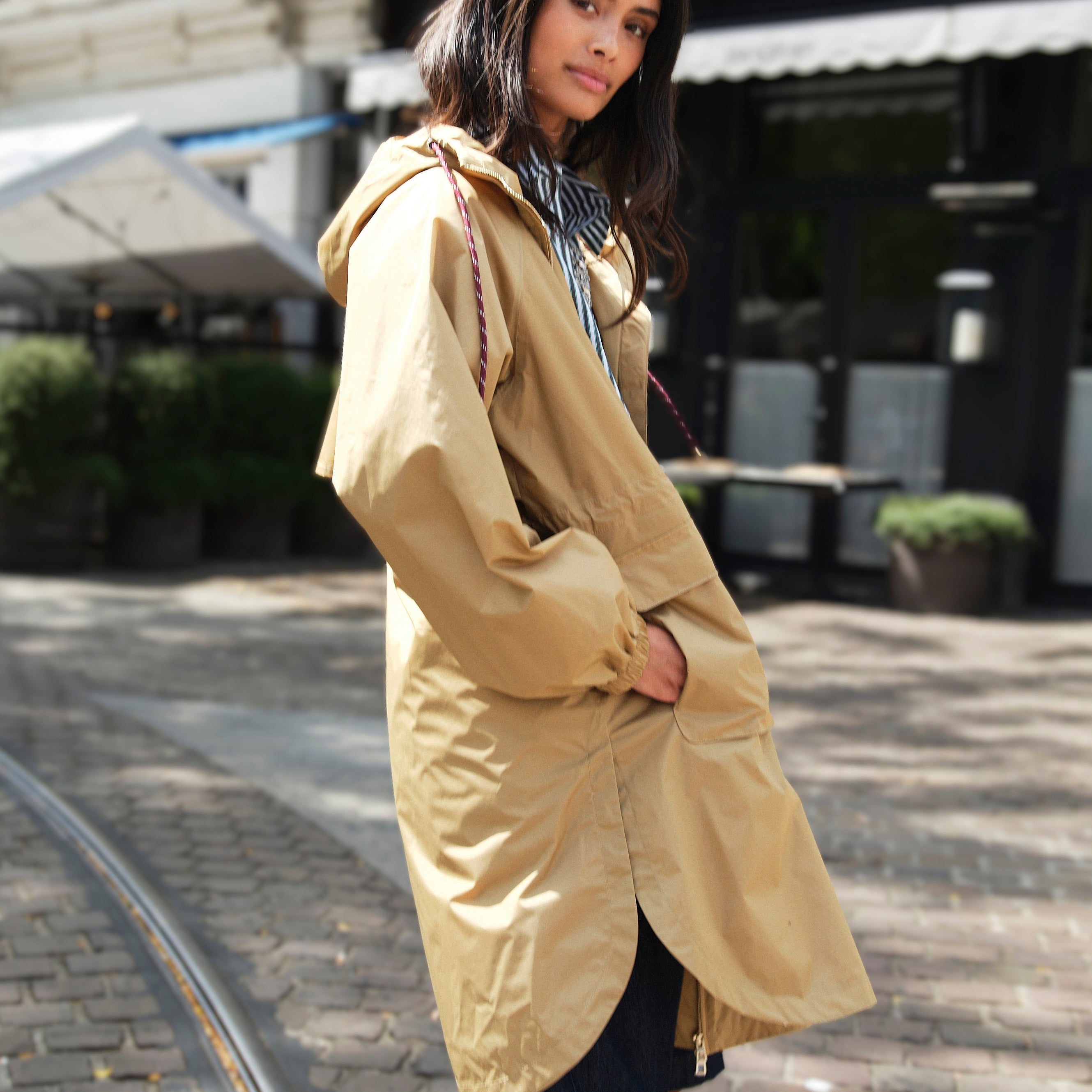 Long Coat | Camel | Raincoat for women