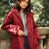Midi | Burgundy | Raincoat for women