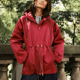 Midi | Burgundy | Raincoat for women