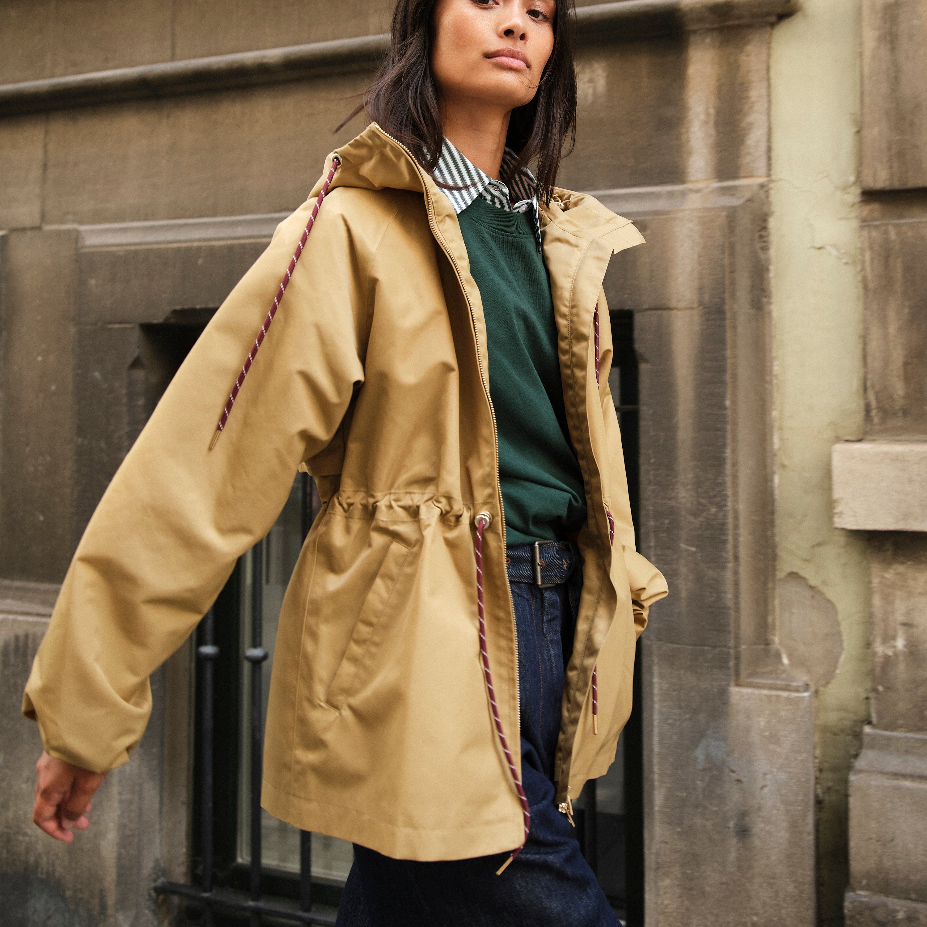 Midi | Camel | Raincoat for women